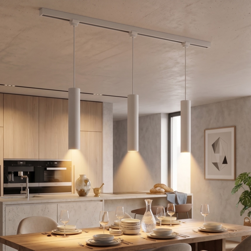 Philips - Dimbar LED-pendellampa med vajer för EASYLINK-skensystemet, 3x GU10/7W/230V, 2200–2700 K, 1 m, vit