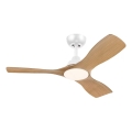 Philips - LED-dimmbar takfläkt OLAS LED/24W/230V Ø 106 cm vit/brun + fjärrkontroll