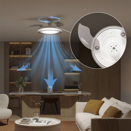 Philips - LED dimbar taklampa med fläkt BLISS LED/35W/230V vit + fjärrkontroll