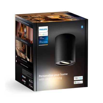 Philips - LED ljusreglerad spotlight Hue PILLAR 1xGU10/4,2W/230V 2200-6500K svart