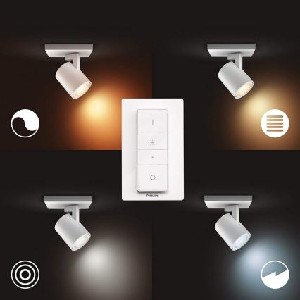 Philips - LED ljusreglerad spotlight Hue RUNNER 1xGU10/4,2W/230V 2200-6500K + fjärrkontroll vit