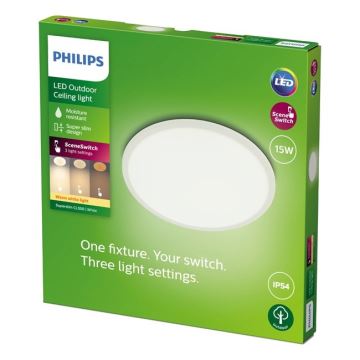 Philips - LED ljusreglerad utomhusbelysning SCENE SWITCH LED/15W/230V IP54 vit