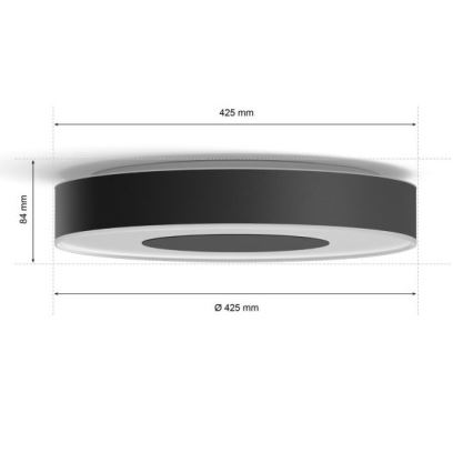 Philips - RGB-LED dimbar takarmatur Hue INFUSE LED/52,5W/230V 2000-6500K Ø 425 mm svart