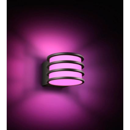 Philips - LED RGB-dimbart utomhusväggarmatur Hue LUCCA 1xE27/8,1W/230V 1000-20000K IP44