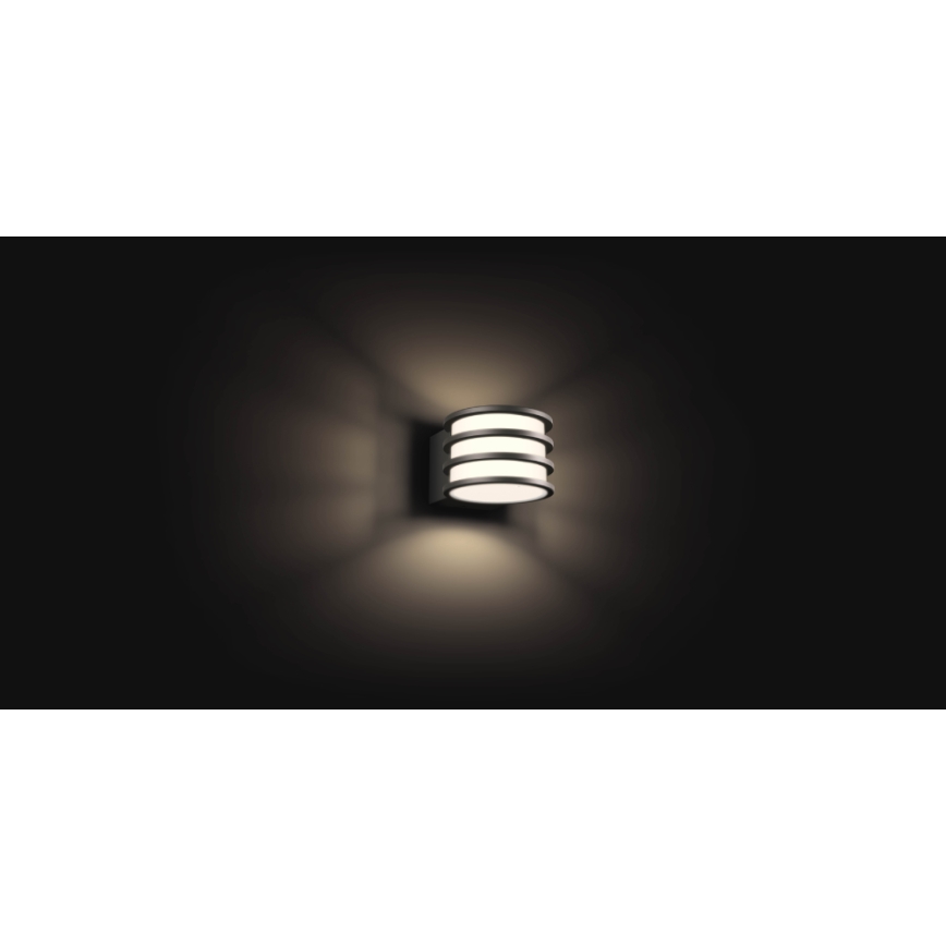 Philips - LED RGB-dimbart utomhusväggarmatur Hue LUCCA 1xE27/8,1W/230V 1000-20000K IP44