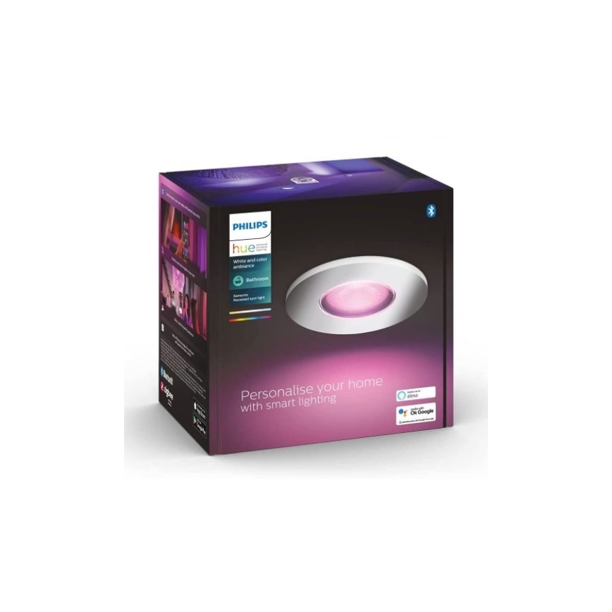 Philips - LED RGB ljusreglerad badrumslampa  Hue XAMENTO 1xGU10/5,7W/230V IP44 2000-6500K