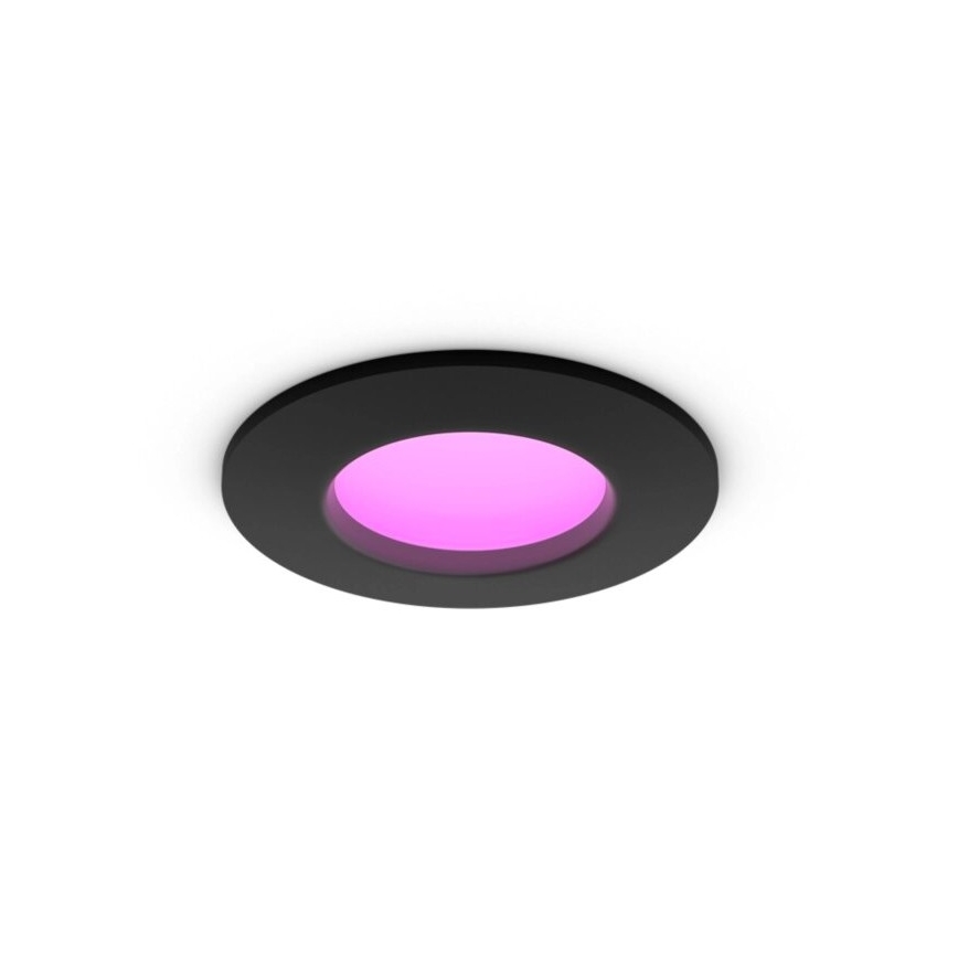 Philips - LED RGBW Ljusreglerad hängande badrumslampa Hue SLIM LED/8,3W/230V 2000-6500K IP44 svart