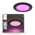 Philips - LED RGBW dimbar infälld badrumsarmatur Hue SLIM LED/12W/230V 1000-20000K svart IP44