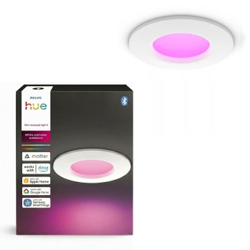 Philips - LED RGBW dimbar infälld badrumsarmatur Hue SLIM LED/8,3W/230V 1000-20000K vit IP44