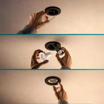 Philips - LED RGBW dimbar infälld spotlight PERIDOT 1xGU10/6W/230V svart + fjärrkontroll