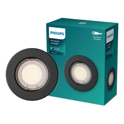Philips - LED RGBW dimbar infälld spotlight PERIDOT 1xGU10/6W/230V svart + fjärrkontroll