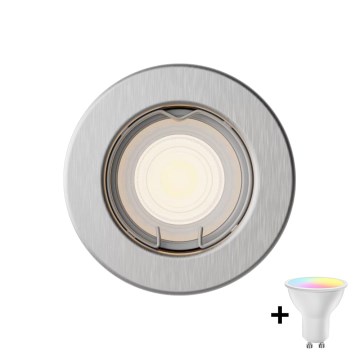 Philips - LED RGBW dimbar infälld takarmatur PERIDOT 1xGU10/6,5W/230V 2700-6500K silver
