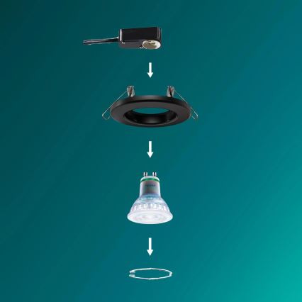 Philips - LED RGBW dimbar infälld downlight PERIDOT 1xGU10/6,5W/230V 2700-6500K svart