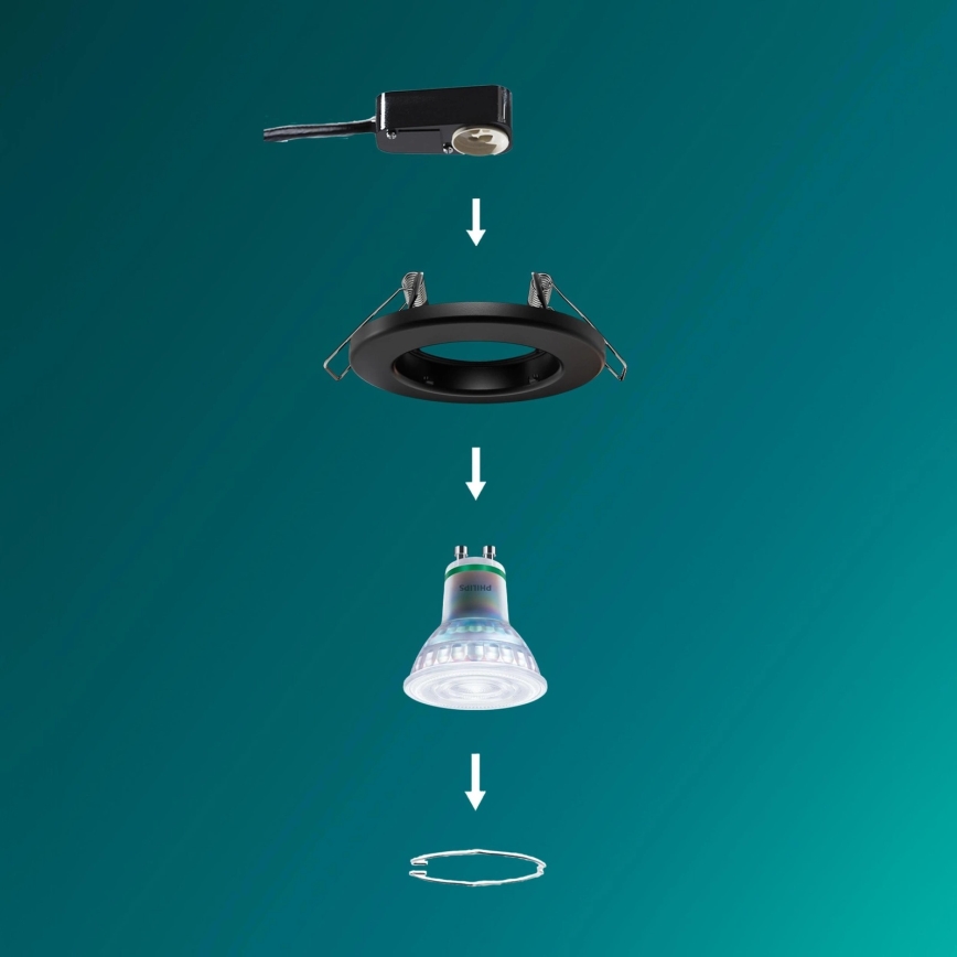 Philips - LED RGBW dimbar infälld downlight PERIDOT 1xGU10/6,5W/230V 2700-6500K svart