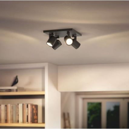 Philips - LED RGBW dimbar spotlampa RUNNER 4xGU10/6,5W/230V 2700-6500K svart