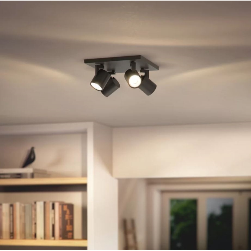 Philips - LED RGBW dimbar spotlampa RUNNER 4xGU10/6,5W/230V 2700-6500K svart