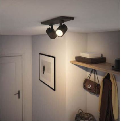 Philips - LED RGBW dimbar spotlampa RUNNER 2xGU10/6,5W/230V 2700-6500K svart