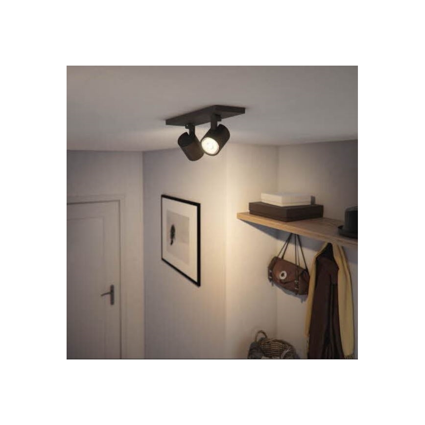 Philips - LED RGBW dimbar spotlampa RUNNER 2xGU10/6,5W/230V 2700-6500K svart