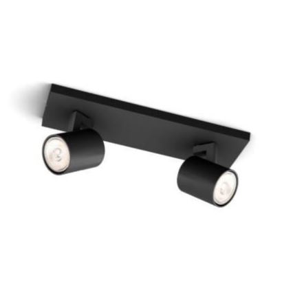 Philips - LED RGBW dimbar spotlampa RUNNER 2xGU10/6,5W/230V 2700-6500K svart