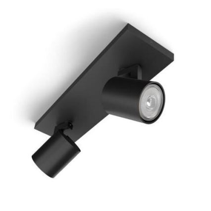 Philips - LED RGBW dimbar spotlampa RUNNER 2xGU10/6,5W/230V 2700-6500K svart