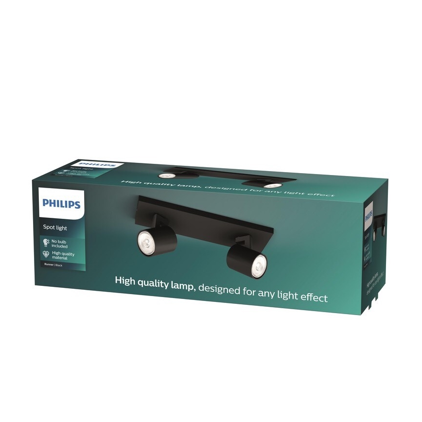 Philips - LED RGBW dimbar spotlampa RUNNER 2xGU10/6,5W/230V 2700-6500K svart