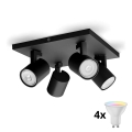 Philips - LED RGBW dimbar spotlampa RUNNER 4xGU10/6,5W/230V 2700-6500K svart