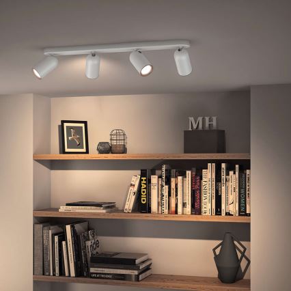 Philips - LED RGBW dimbar spotlight PONGEE 4xGU10/4,8W/230V 3000K vit + fjärrkontroll