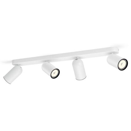 Philips - LED RGBW dimbar spotlight PONGEE 4xGU10/4,8W/230V 3000K vit + fjärrkontroll