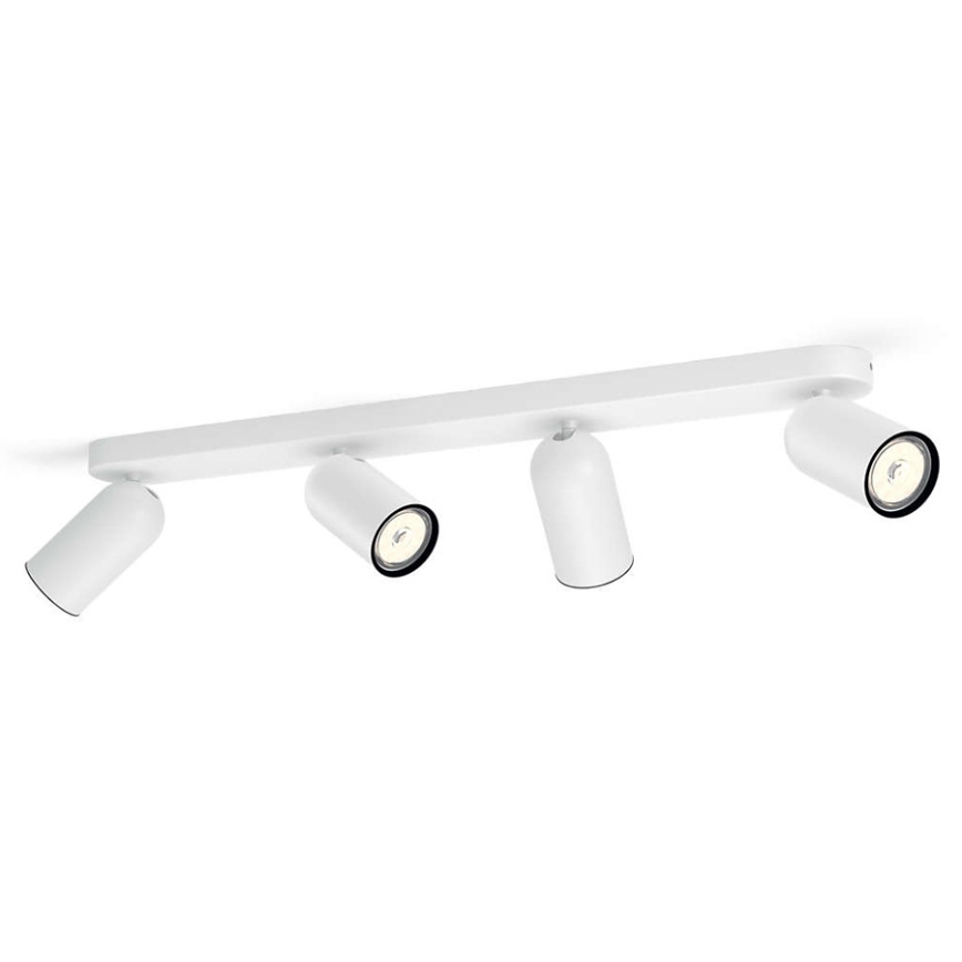 Philips - LED RGBW dimbar spotlight PONGEE 4xGU10/4,8W/230V 3000K vit + fjärrkontroll