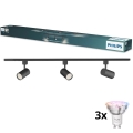 Philips - LED RGBW dimbar spotlight för skensystem EASYLINK HUE 3xGU10/4,7W/230V 2200–6500K 1 m svart