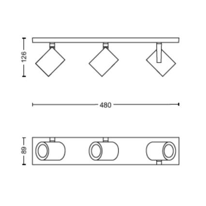 Philips - LED RGBW Dimbar spotlight Hue ARGENTA 3xGU10/4,2W/230V 2000-6500K
