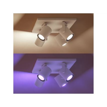 Philips - LED RGBW Dimbar spotlight Hue ARGENTA 4xGU10/4,2W/230V 2000-6500K