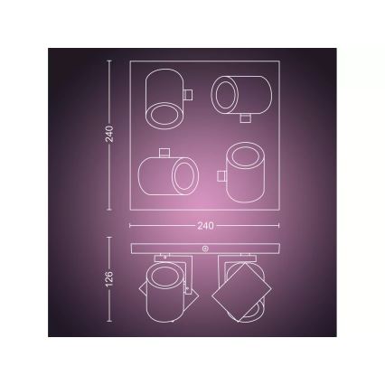 Philips - LED RGBW Dimbar spotlight Hue ARGENTA 4xGU10/4,2W/230V 2000-6500K