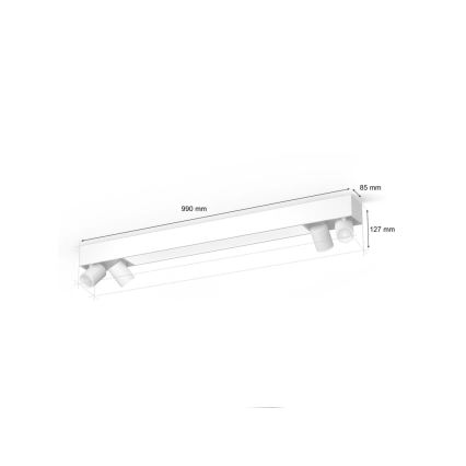 Philips - LED RGBW Dimbar spotlight Hue CENTRIS 4xGU10/4,2W/230V + LED/11W 2000-6500K
