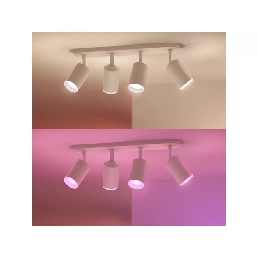 Philips - LED RGBW Dimbar spotlight Hue FUGATO 4xGU10/4,2W/230V 2000-6500K vit