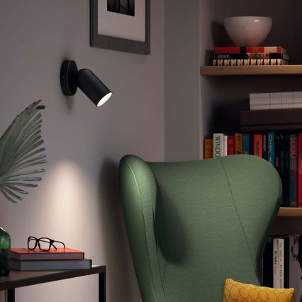 Philips - LED RGBW dimbar spotlight PONGEE 1xGU10/4,8W/230V 3000K svart + fjärrkontroll
