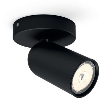 Philips - LED RGBW dimbar spotlight PONGEE 1xGU10/4,8W/230V 3000K svart + fjärrkontroll