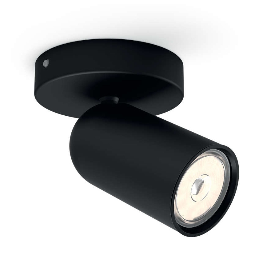 Philips - LED RGBW dimbar spotlight PONGEE 1xGU10/4,8W/230V 3000K svart + fjärrkontroll