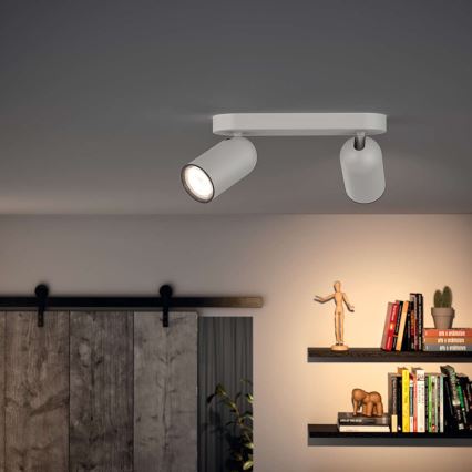 Philips - LED RGBW Dimbar spotlampa PONGEE 2xGU10/4,8W/230V 3000K vit + fjärrkontroll