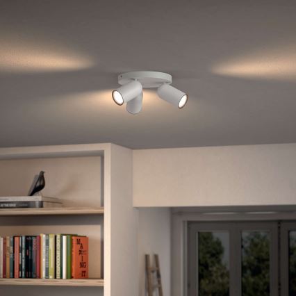 Philips - LED RGBW dimbar spotarmatur PONGEE 3xGU10/4,8W/230V 3000K vit + fjärrkontroll