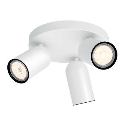 Philips - LED RGBW dimbar spotarmatur PONGEE 3xGU10/4,8W/230V 3000K vit + fjärrkontroll