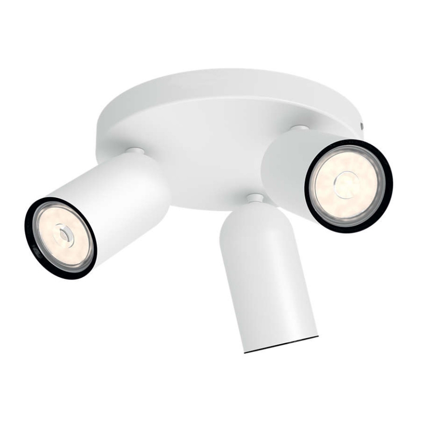 Philips - LED RGBW dimbar spotarmatur PONGEE 3xGU10/4,8W/230V 3000K vit + fjärrkontroll