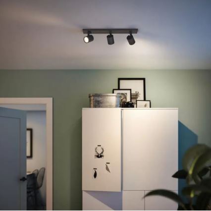 Philips - LED RGBW Dimbart spotarmatur RUNNER 3xGU10/6,5W/230V 2700-6500K svart