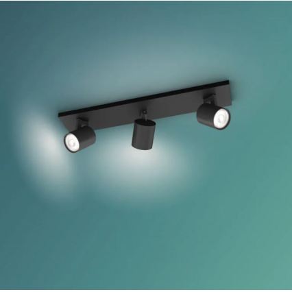 Philips - LED RGBW Dimbart spotarmatur RUNNER 3xGU10/6,5W/230V 2700-6500K svart
