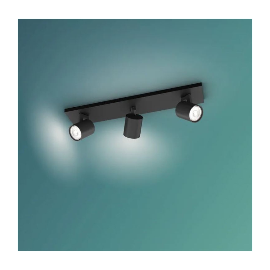 Philips - LED RGBW Dimbart spotarmatur RUNNER 3xGU10/6,5W/230V 2700-6500K svart