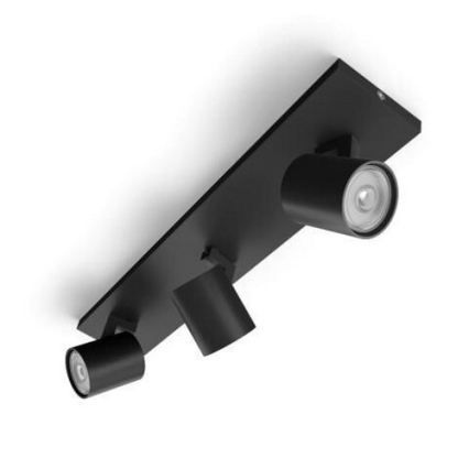 Philips - LED RGBW Dimbart spotarmatur RUNNER 3xGU10/6,5W/230V 2700-6500K svart