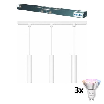 Philips - LED RGBW Dimbar takpendel på kabel i skensystemet EASYLINK HUE 3xGU10/4,7W/230V 2200-6500K 1m vit