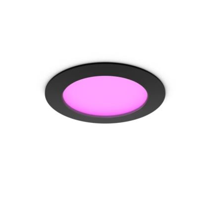 Philips - LED RGBW dimbar infälld badrumsarmatur Hue SLIM LED/12W/230V 1000-20000K svart IP44