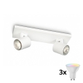 Philips - LED RGBW Dimmbar spotarmatur RUNNER 2xGU10/6,5W/230V 2700-6500K vit
