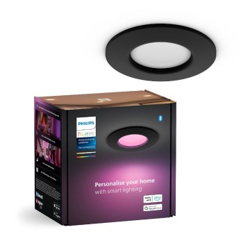 Philips - LED RGBW Ljusreglerad hängande badrumslampa Hue SLIM LED/8,3W/230V 2000-6500K IP44 svart